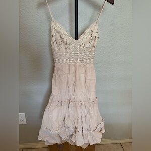 Cream Tiered Sundress with Sweetheart Neckline